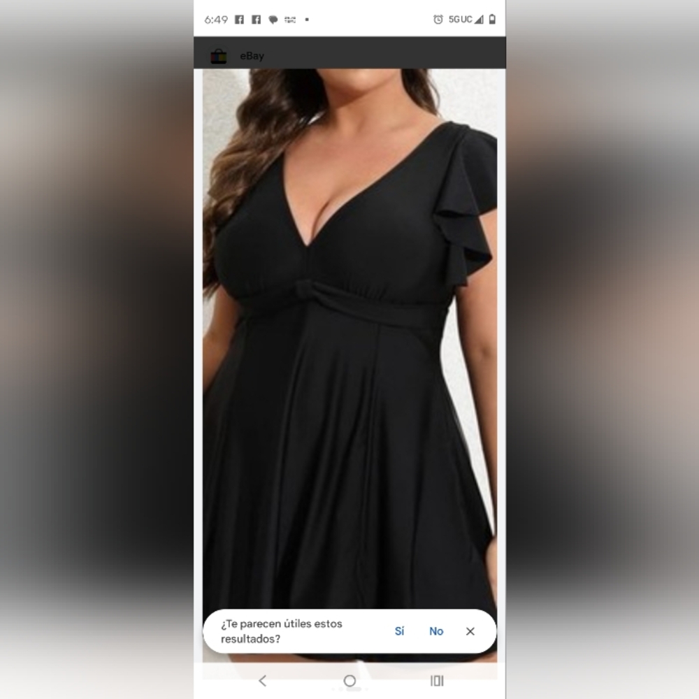 Black One-Piece Ruffle Sleeve Swimdress